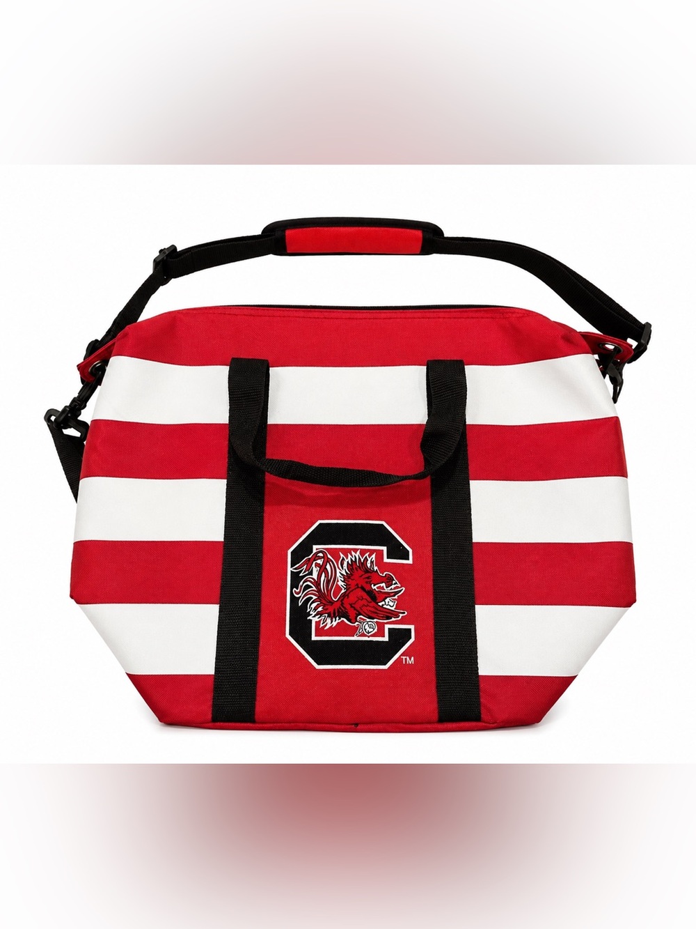 South Carolina Gamecocks Insulated Cooler Tote Bag Red White Striped Picnic Time